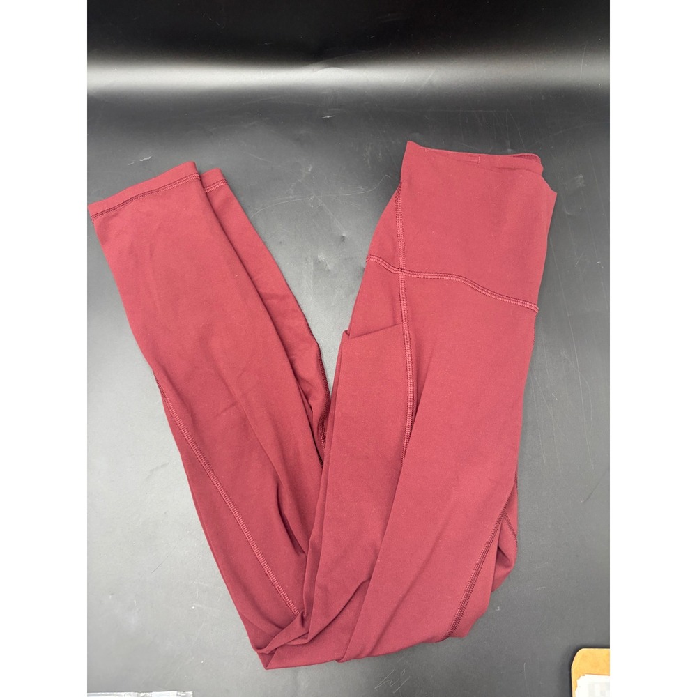Lululemon Women's Leggings Size 4 Burgundy Wine Red High Rise Athletic Yoga